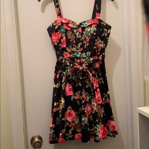 SOLD!!!—Black/floral Summer dress